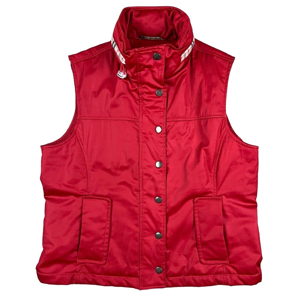 TravelSmith Red Travel Vest Jacket w Zip-Away Hood Outdoor Size S Gorpcore
